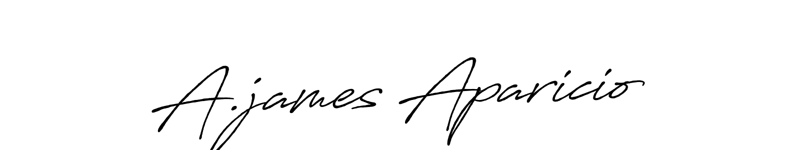 Create a beautiful signature design for name A.james Aparicio. With this signature (Antro_Vectra_Bolder) fonts, you can make a handwritten signature for free. A.james Aparicio signature style 7 images and pictures png