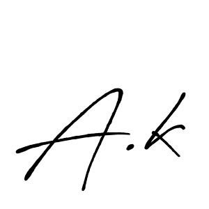 Design your own signature with our free online signature maker. With this signature software, you can create a handwritten (Antro_Vectra_Bolder) signature for name A.k. A.k signature style 7 images and pictures png