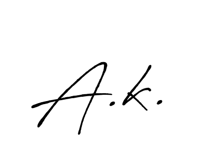 How to make A.k. signature? Antro_Vectra_Bolder is a professional autograph style. Create handwritten signature for A.k. name. A.k. signature style 7 images and pictures png