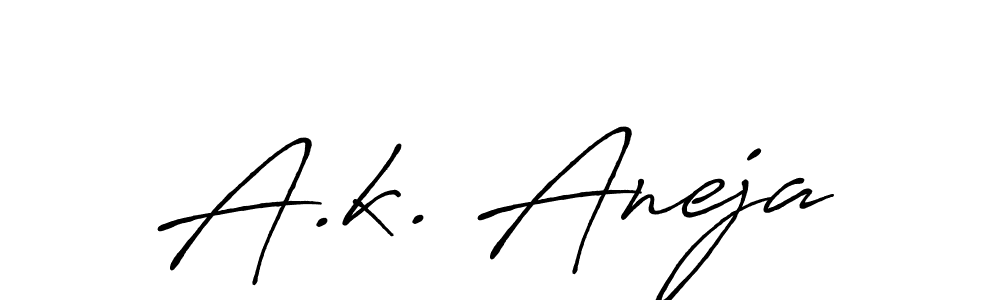 Make a beautiful signature design for name A.k. Aneja. With this signature (Antro_Vectra_Bolder) style, you can create a handwritten signature for free. A.k. Aneja signature style 7 images and pictures png