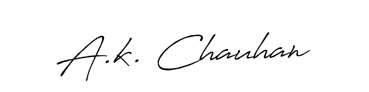 Design your own signature with our free online signature maker. With this signature software, you can create a handwritten (Antro_Vectra_Bolder) signature for name A.k. Chauhan. A.k. Chauhan signature style 7 images and pictures png