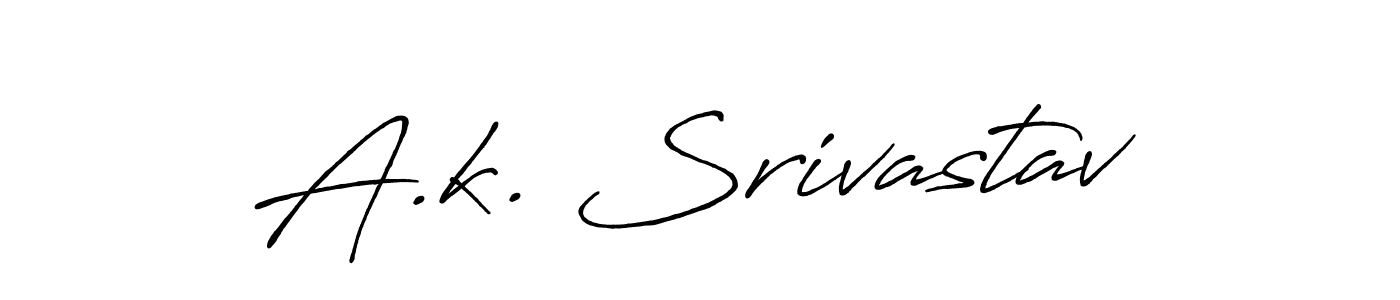 Create a beautiful signature design for name A.k. Srivastav. With this signature (Antro_Vectra_Bolder) fonts, you can make a handwritten signature for free. A.k. Srivastav signature style 7 images and pictures png