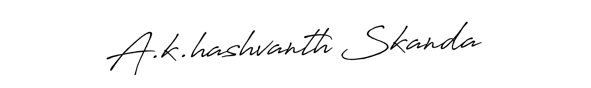 Use a signature maker to create a handwritten signature online. With this signature software, you can design (Antro_Vectra_Bolder) your own signature for name A.k.hashvanth Skanda. A.k.hashvanth Skanda signature style 7 images and pictures png