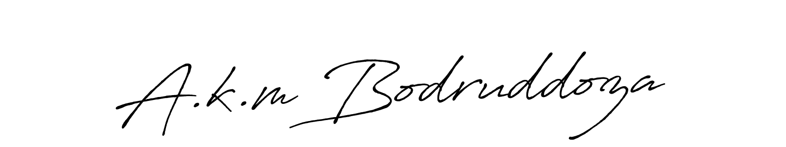 Design your own signature with our free online signature maker. With this signature software, you can create a handwritten (Antro_Vectra_Bolder) signature for name A.k.m Bodruddoza. A.k.m Bodruddoza signature style 7 images and pictures png