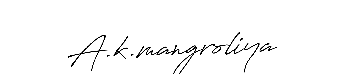 if you are searching for the best signature style for your name A.k.mangroliya. so please give up your signature search. here we have designed multiple signature styles  using Antro_Vectra_Bolder. A.k.mangroliya signature style 7 images and pictures png