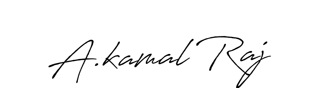 The best way (Antro_Vectra_Bolder) to make a short signature is to pick only two or three words in your name. The name A.kamal Raj include a total of six letters. For converting this name. A.kamal Raj signature style 7 images and pictures png