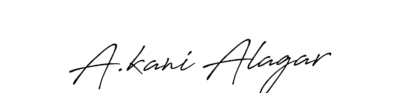 Antro_Vectra_Bolder is a professional signature style that is perfect for those who want to add a touch of class to their signature. It is also a great choice for those who want to make their signature more unique. Get A.kani Alagar name to fancy signature for free. A.kani Alagar signature style 7 images and pictures png