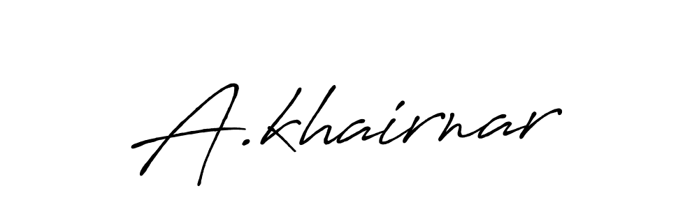 Make a beautiful signature design for name A.khairnar. With this signature (Antro_Vectra_Bolder) style, you can create a handwritten signature for free. A.khairnar signature style 7 images and pictures png