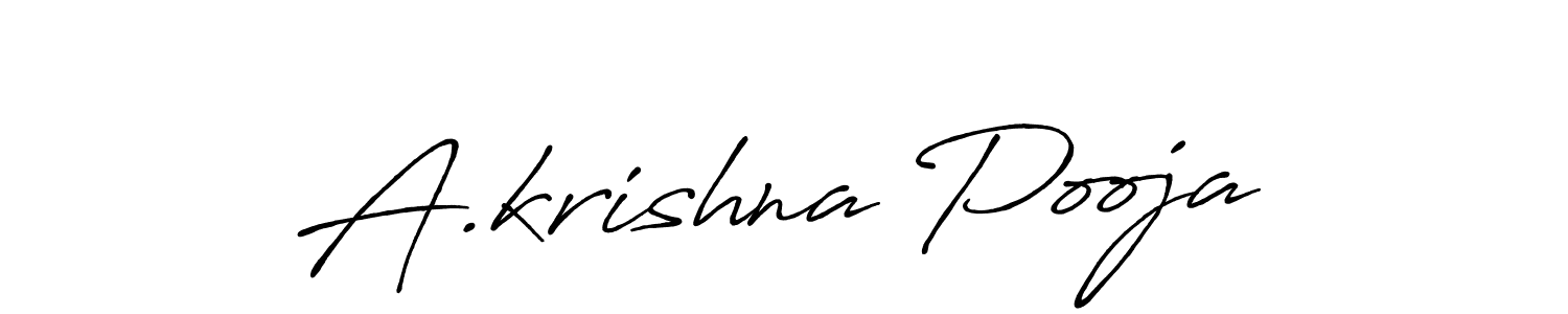 A.krishna Pooja stylish signature style. Best Handwritten Sign (Antro_Vectra_Bolder) for my name. Handwritten Signature Collection Ideas for my name A.krishna Pooja. A.krishna Pooja signature style 7 images and pictures png