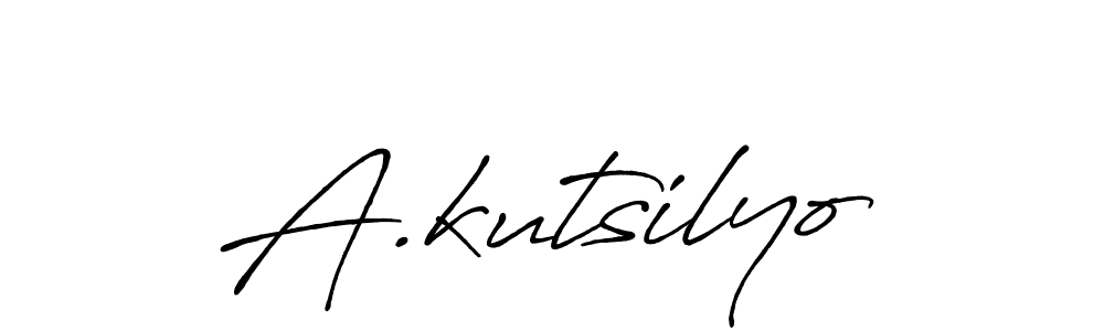 How to make A.kutsilyo name signature. Use Antro_Vectra_Bolder style for creating short signs online. This is the latest handwritten sign. A.kutsilyo signature style 7 images and pictures png