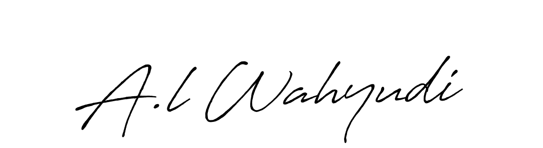 Also we have A.l Wahyudi name is the best signature style. Create professional handwritten signature collection using Antro_Vectra_Bolder autograph style. A.l Wahyudi signature style 7 images and pictures png