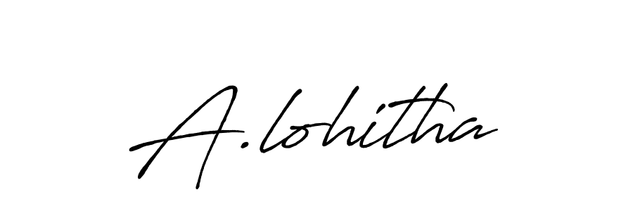 How to make A.lohitha name signature. Use Antro_Vectra_Bolder style for creating short signs online. This is the latest handwritten sign. A.lohitha signature style 7 images and pictures png