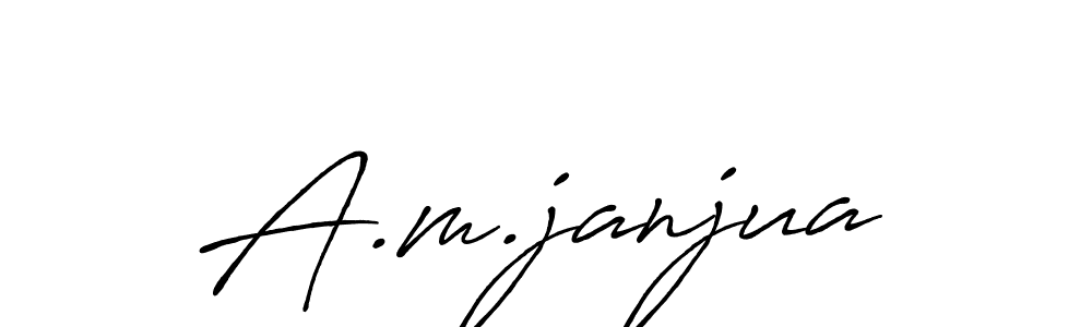 How to make A.m.janjua name signature. Use Antro_Vectra_Bolder style for creating short signs online. This is the latest handwritten sign. A.m.janjua signature style 7 images and pictures png