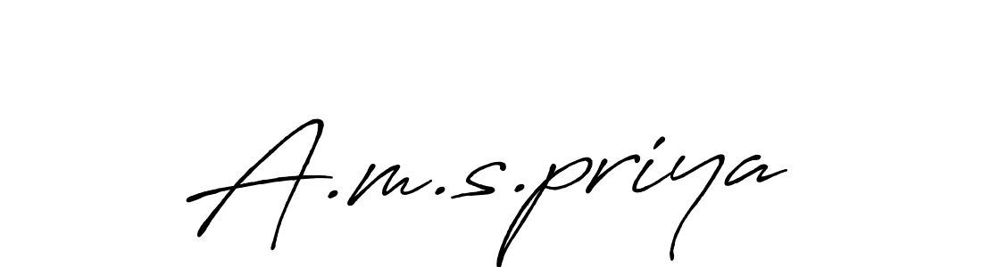 Create a beautiful signature design for name A.m.s.priya. With this signature (Antro_Vectra_Bolder) fonts, you can make a handwritten signature for free. A.m.s.priya signature style 7 images and pictures png