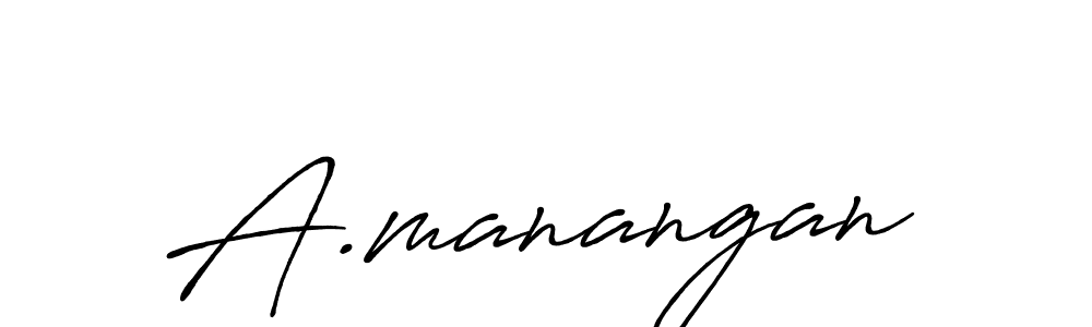 How to make A.manangan name signature. Use Antro_Vectra_Bolder style for creating short signs online. This is the latest handwritten sign. A.manangan signature style 7 images and pictures png