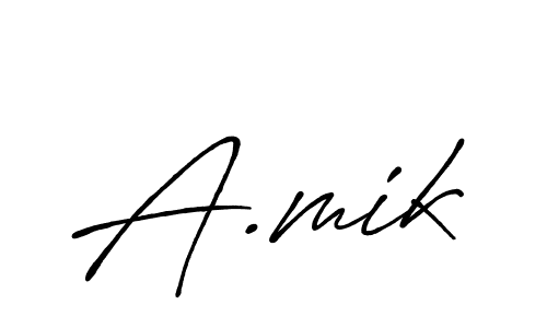 Design your own signature with our free online signature maker. With this signature software, you can create a handwritten (Antro_Vectra_Bolder) signature for name A.mik. A.mik signature style 7 images and pictures png