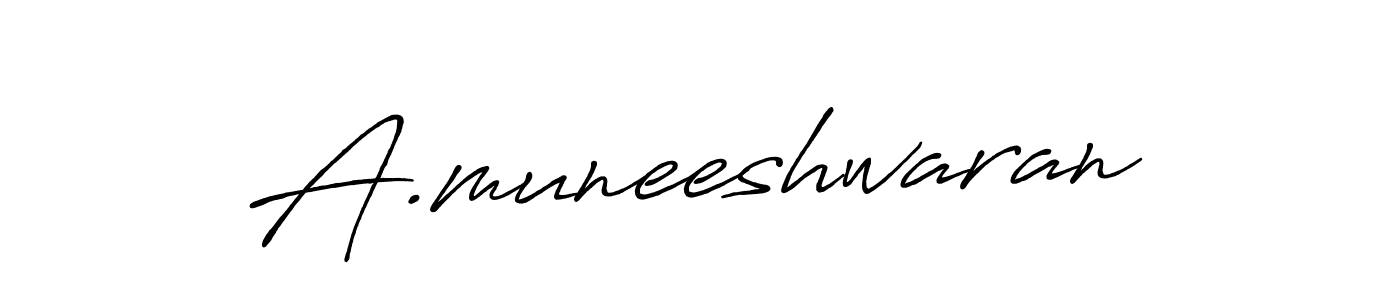Make a beautiful signature design for name A.muneeshwaran. With this signature (Antro_Vectra_Bolder) style, you can create a handwritten signature for free. A.muneeshwaran signature style 7 images and pictures png