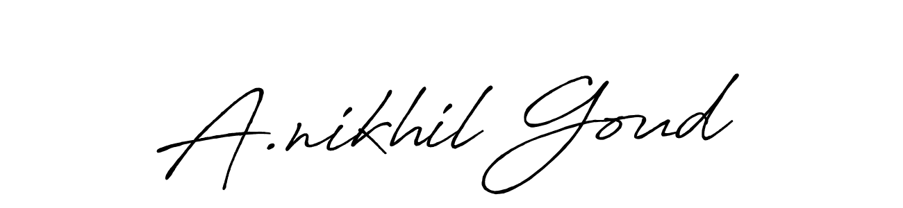 Also we have A.nikhil Goud name is the best signature style. Create professional handwritten signature collection using Antro_Vectra_Bolder autograph style. A.nikhil Goud signature style 7 images and pictures png