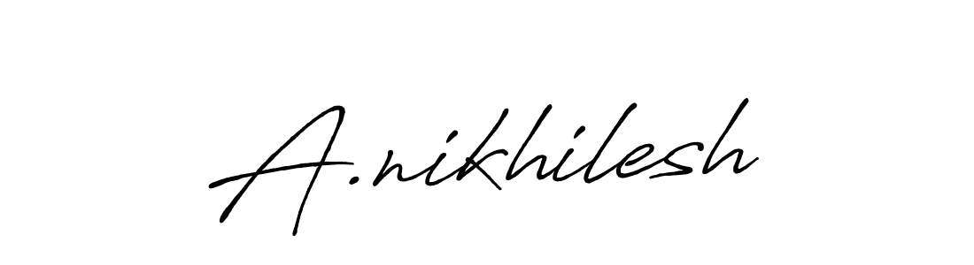 Use a signature maker to create a handwritten signature online. With this signature software, you can design (Antro_Vectra_Bolder) your own signature for name A.nikhilesh. A.nikhilesh signature style 7 images and pictures png