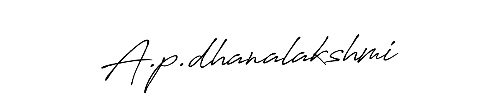 A.p.dhanalakshmi stylish signature style. Best Handwritten Sign (Antro_Vectra_Bolder) for my name. Handwritten Signature Collection Ideas for my name A.p.dhanalakshmi. A.p.dhanalakshmi signature style 7 images and pictures png