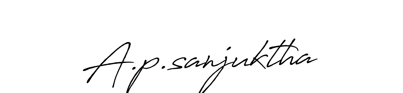 Use a signature maker to create a handwritten signature online. With this signature software, you can design (Antro_Vectra_Bolder) your own signature for name A.p.sanjuktha. A.p.sanjuktha signature style 7 images and pictures png