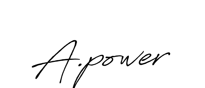 Make a beautiful signature design for name A.power. With this signature (Antro_Vectra_Bolder) style, you can create a handwritten signature for free. A.power signature style 7 images and pictures png
