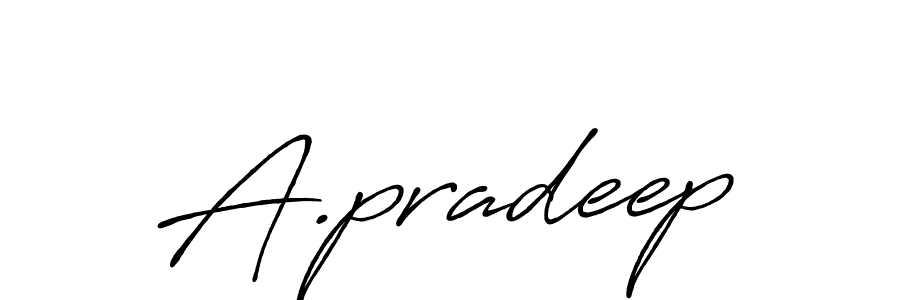 Also we have A.pradeep name is the best signature style. Create professional handwritten signature collection using Antro_Vectra_Bolder autograph style. A.pradeep signature style 7 images and pictures png