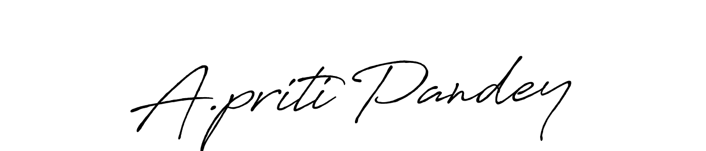 Use a signature maker to create a handwritten signature online. With this signature software, you can design (Antro_Vectra_Bolder) your own signature for name A.priti Pandey. A.priti Pandey signature style 7 images and pictures png