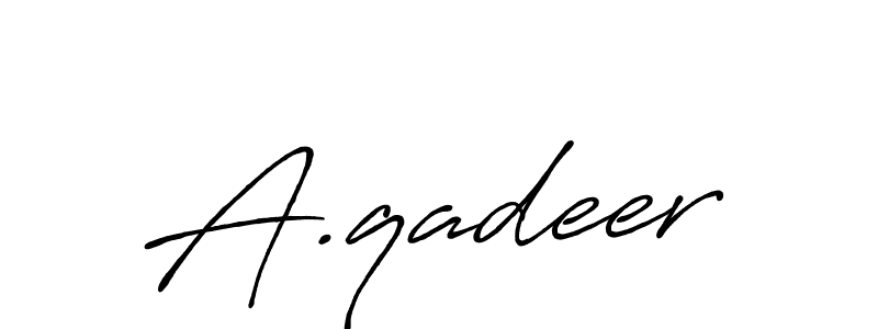 if you are searching for the best signature style for your name A.qadeer. so please give up your signature search. here we have designed multiple signature styles  using Antro_Vectra_Bolder. A.qadeer signature style 7 images and pictures png