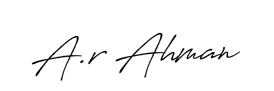 Make a beautiful signature design for name A.r Ahman. With this signature (Antro_Vectra_Bolder) style, you can create a handwritten signature for free. A.r Ahman signature style 7 images and pictures png