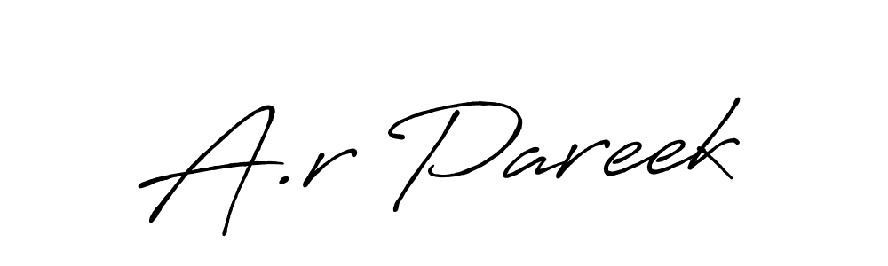 How to make A.r Pareek signature? Antro_Vectra_Bolder is a professional autograph style. Create handwritten signature for A.r Pareek name. A.r Pareek signature style 7 images and pictures png