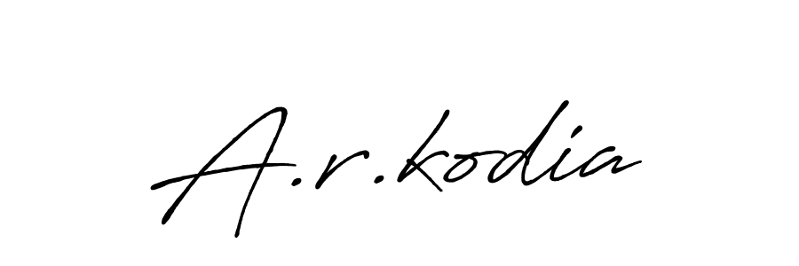 How to make A.r.kodia name signature. Use Antro_Vectra_Bolder style for creating short signs online. This is the latest handwritten sign. A.r.kodia signature style 7 images and pictures png