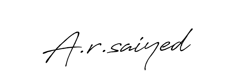 Design your own signature with our free online signature maker. With this signature software, you can create a handwritten (Antro_Vectra_Bolder) signature for name A.r.saiyed. A.r.saiyed signature style 7 images and pictures png