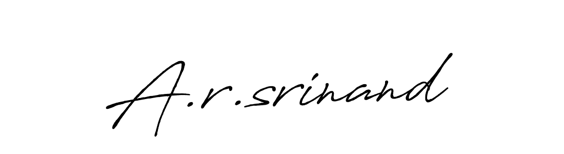 Make a beautiful signature design for name A.r.srinand. With this signature (Antro_Vectra_Bolder) style, you can create a handwritten signature for free. A.r.srinand signature style 7 images and pictures png