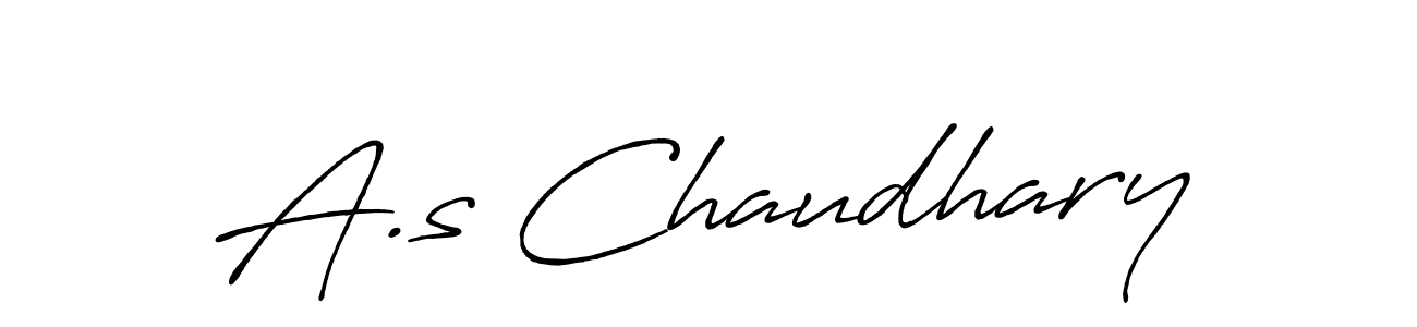 Create a beautiful signature design for name A.s Chaudhary. With this signature (Antro_Vectra_Bolder) fonts, you can make a handwritten signature for free. A.s Chaudhary signature style 7 images and pictures png