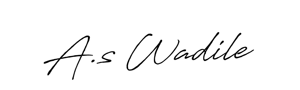 Also we have A.s Wadile name is the best signature style. Create professional handwritten signature collection using Antro_Vectra_Bolder autograph style. A.s Wadile signature style 7 images and pictures png