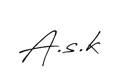 You should practise on your own different ways (Antro_Vectra_Bolder) to write your name (A.s.k) in signature. don't let someone else do it for you. A.s.k signature style 7 images and pictures png