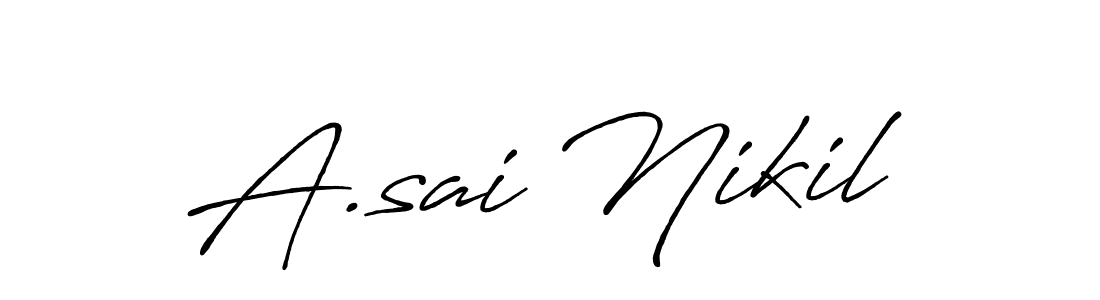 A.sai Nikil stylish signature style. Best Handwritten Sign (Antro_Vectra_Bolder) for my name. Handwritten Signature Collection Ideas for my name A.sai Nikil. A.sai Nikil signature style 7 images and pictures png