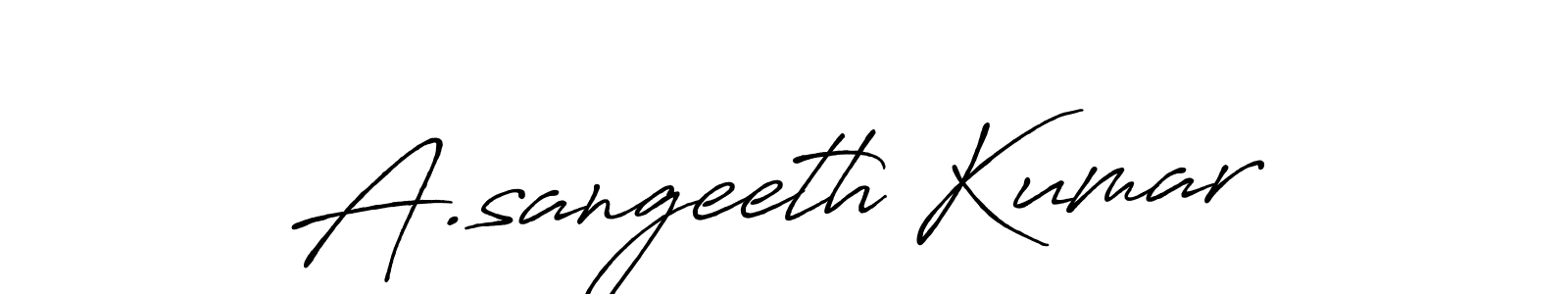 Create a beautiful signature design for name A.sangeeth Kumar. With this signature (Antro_Vectra_Bolder) fonts, you can make a handwritten signature for free. A.sangeeth Kumar signature style 7 images and pictures png