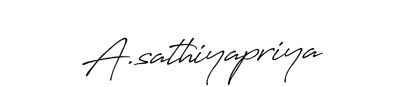 Make a beautiful signature design for name A.sathiyapriya. With this signature (Antro_Vectra_Bolder) style, you can create a handwritten signature for free. A.sathiyapriya signature style 7 images and pictures png