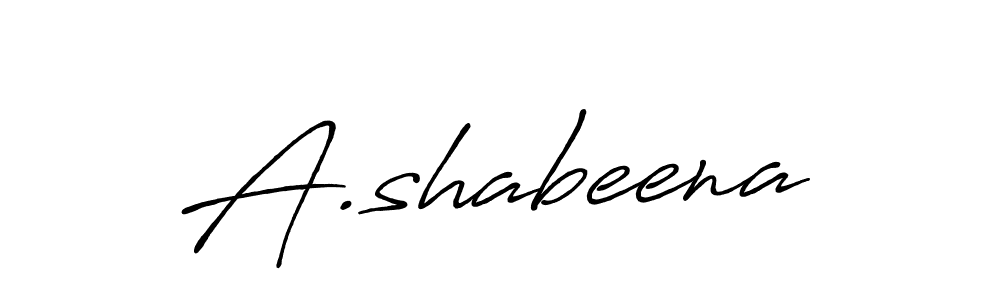 Design your own signature with our free online signature maker. With this signature software, you can create a handwritten (Antro_Vectra_Bolder) signature for name A.shabeena. A.shabeena signature style 7 images and pictures png