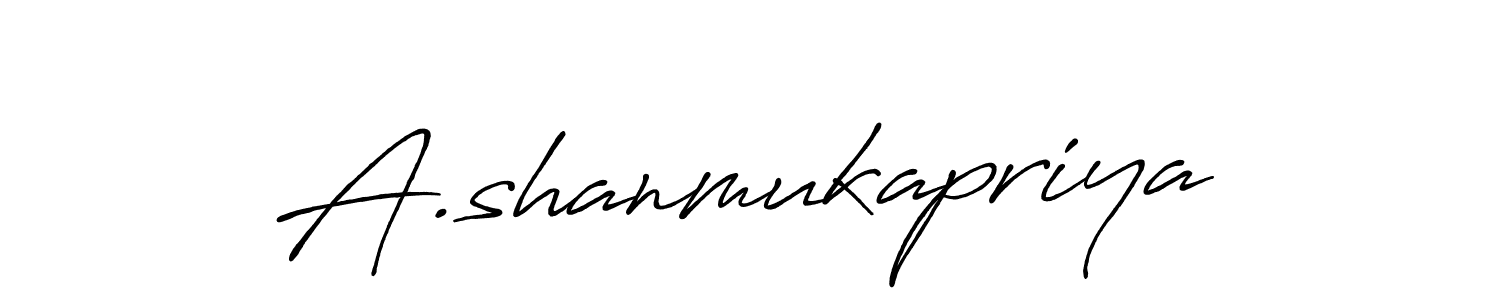 How to make A.shanmukapriya name signature. Use Antro_Vectra_Bolder style for creating short signs online. This is the latest handwritten sign. A.shanmukapriya signature style 7 images and pictures png