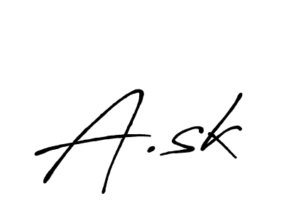 Create a beautiful signature design for name A.sk. With this signature (Antro_Vectra_Bolder) fonts, you can make a handwritten signature for free. A.sk signature style 7 images and pictures png