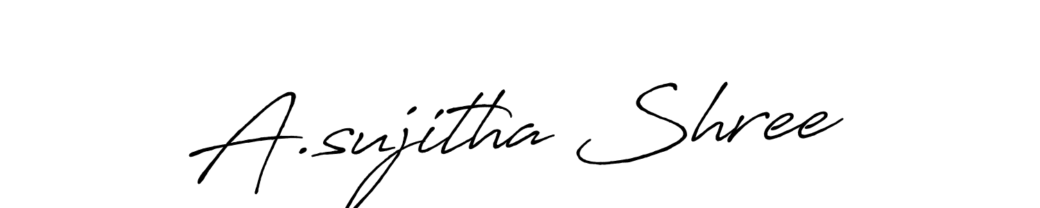 Antro_Vectra_Bolder is a professional signature style that is perfect for those who want to add a touch of class to their signature. It is also a great choice for those who want to make their signature more unique. Get A.sujitha Shree name to fancy signature for free. A.sujitha Shree signature style 7 images and pictures png