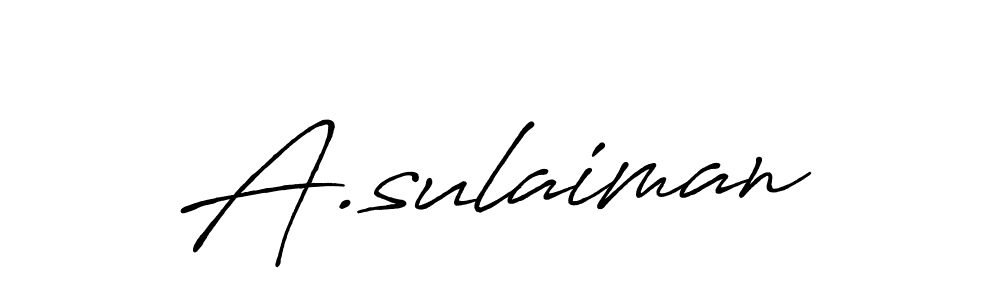 How to make A.sulaiman name signature. Use Antro_Vectra_Bolder style for creating short signs online. This is the latest handwritten sign. A.sulaiman signature style 7 images and pictures png