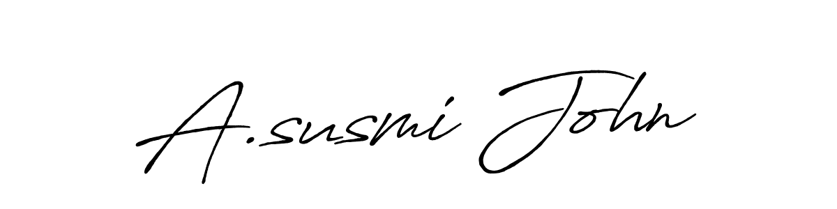 if you are searching for the best signature style for your name A.susmi John. so please give up your signature search. here we have designed multiple signature styles  using Antro_Vectra_Bolder. A.susmi John signature style 7 images and pictures png