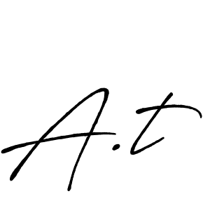 The best way (Antro_Vectra_Bolder) to make a short signature is to pick only two or three words in your name. The name A.t include a total of six letters. For converting this name. A.t signature style 7 images and pictures png