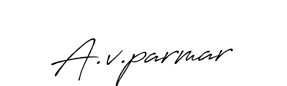 Create a beautiful signature design for name A.v.parmar. With this signature (Antro_Vectra_Bolder) fonts, you can make a handwritten signature for free. A.v.parmar signature style 7 images and pictures png