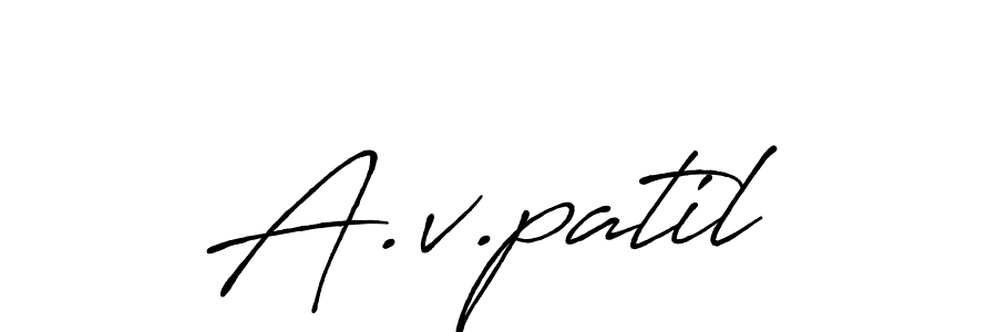 Use a signature maker to create a handwritten signature online. With this signature software, you can design (Antro_Vectra_Bolder) your own signature for name A.v.patil. A.v.patil signature style 7 images and pictures png