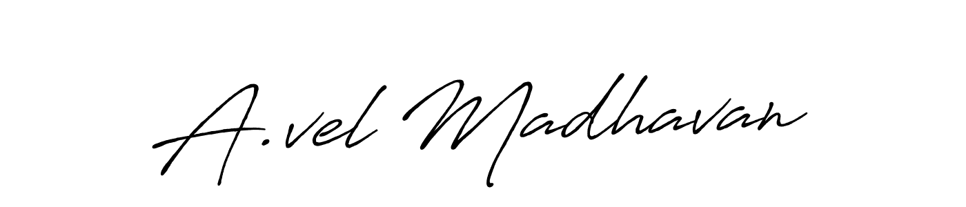 Use a signature maker to create a handwritten signature online. With this signature software, you can design (Antro_Vectra_Bolder) your own signature for name A.vel Madhavan. A.vel Madhavan signature style 7 images and pictures png